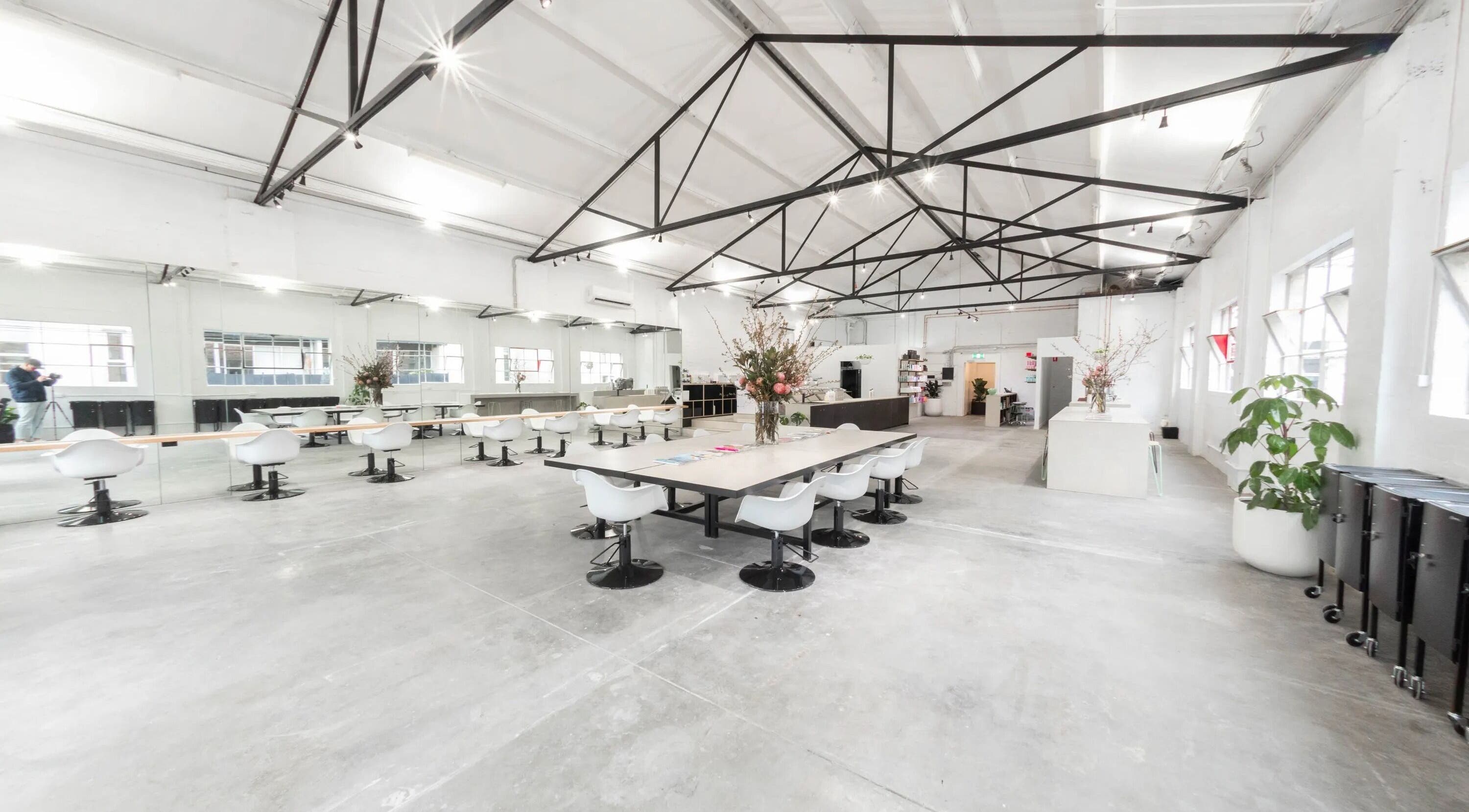 Elegant beauty salon interior at EdwardsAndCo - Fitzroy, located in Fitzroy VIC, Victoria, AU.