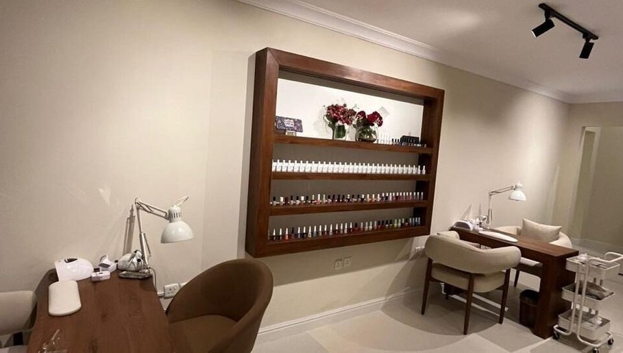 The Really Spa's chic nail area in Riyadh, Riyadh Province, SA, featuring elegant nail polish displays.