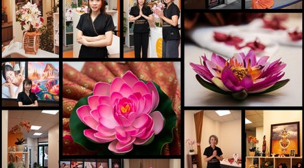 Décor de lotus au Ta Thaï massage, Annemasse, Auvergne-rhône-alpes, FR, créant une atmosphère apaisante.