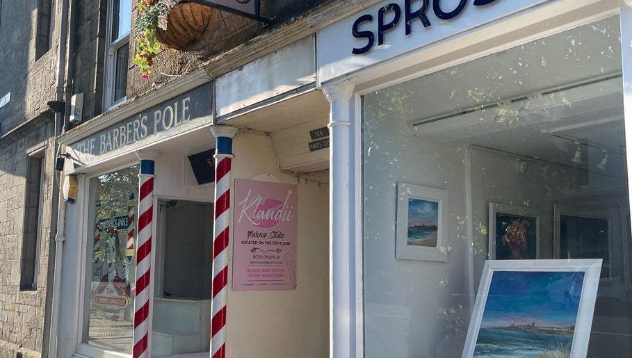 Charming storefront of Klaudii Beauty in St Andrews, Scotland. Inviting exterior with artistic flair.