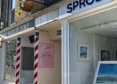 Charming storefront of Klaudii Beauty in St Andrews, Scotland. Inviting exterior with artistic flair.