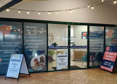 Entrance of Massage by Laura, Runaway Bay, Queensland, AU; features wellness services and a welcoming interior.