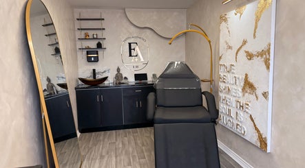 Elegant treatment room at Entity Aesthetics, Rochester, England, GB, featuring sleek decor and relaxing ambiance.
