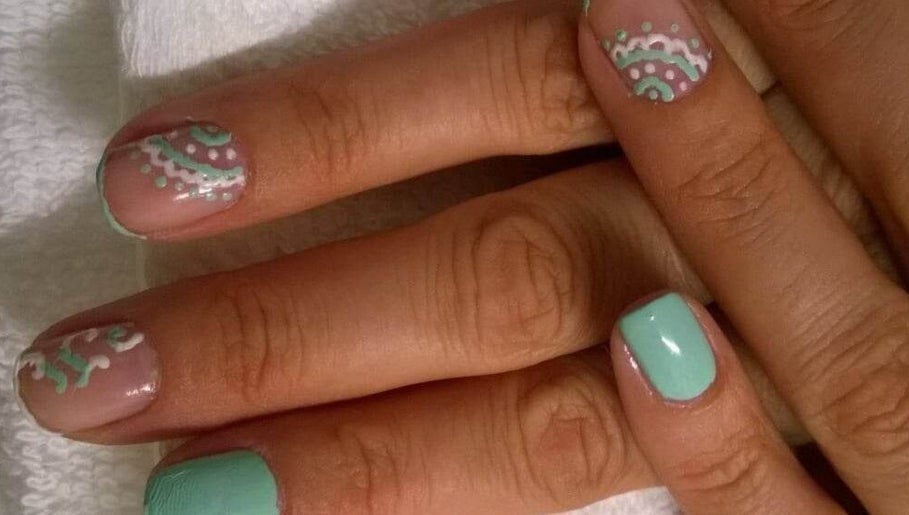 Elegant mint nail art at Health And Beauty At Your Door, Easingwold, England, GB. Perfect for a stylish look.