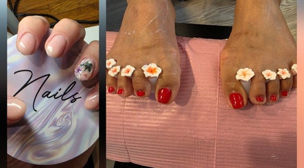 Manicure and pedicure at Health And Beauty At Your Door, Easingwold, England highlighting detailed nail art.