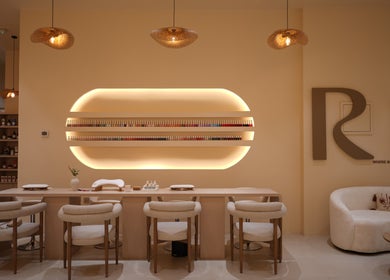 Elegant and modern lounge area at Reed Women Beauty And Fitness Center in Abu Dhabi, Abu Dhabi, AE.