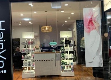 Front view of Elegance & Edge Hair in Dunedin, Otago Region, NZ, showcasing sleek interior design.
