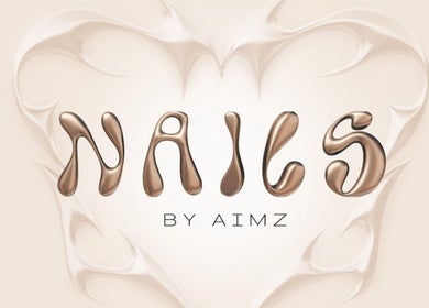 Nailsbyaimz logo in elegant script, Kempston, England, GB location.