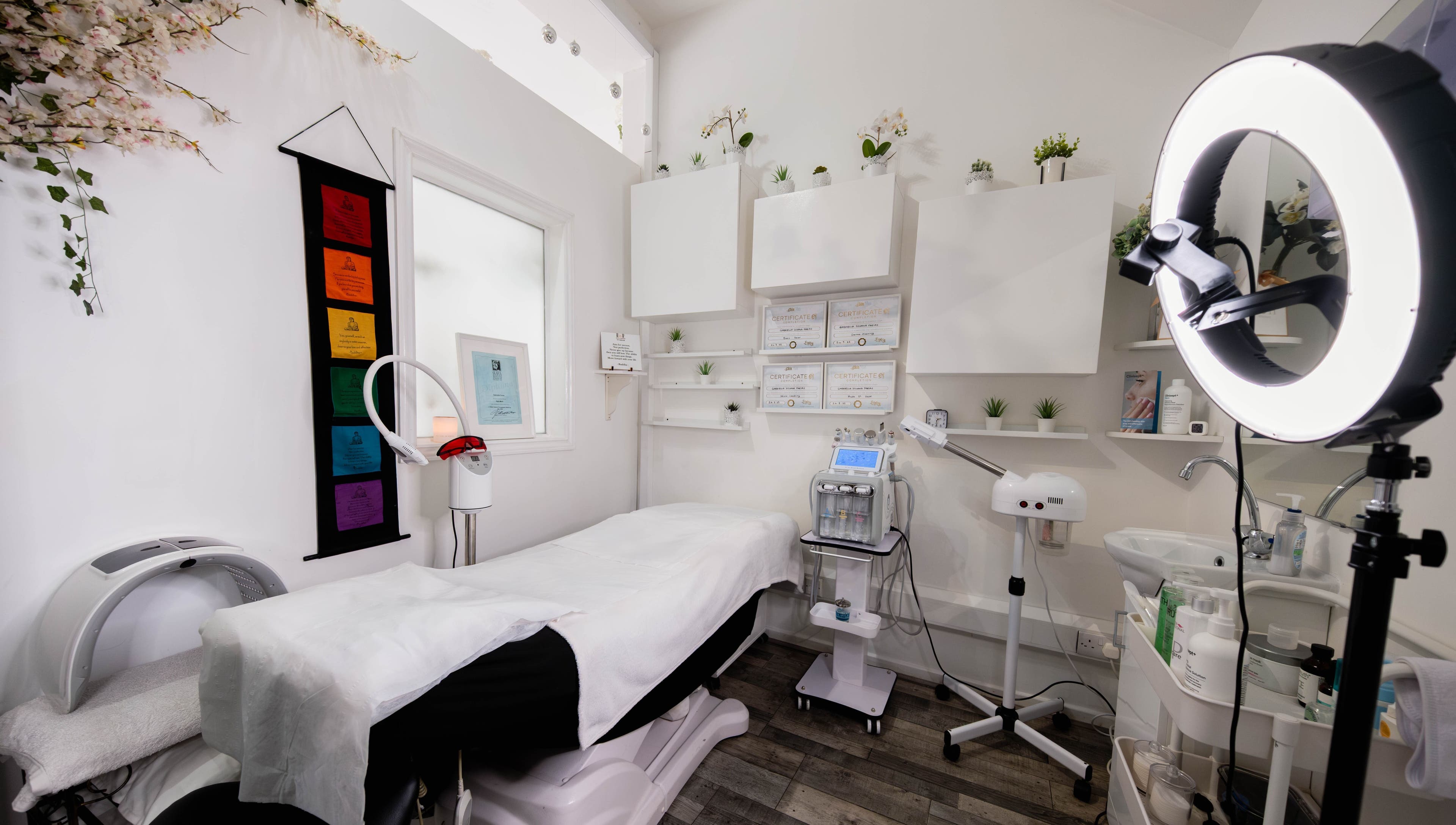Calm treatment room at Gorgeous Faces By Gabriella, London, England, GB, featuring modern wellness equipment.