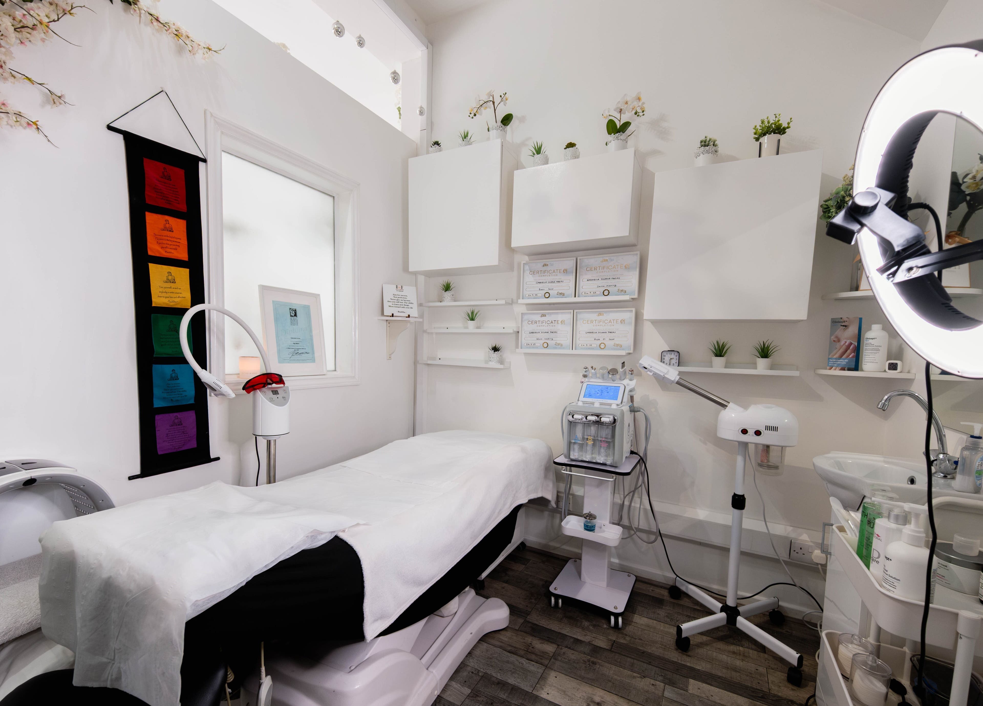 Calm treatment room at Gorgeous Faces By Gabriella, London, England, GB, featuring modern wellness equipment.