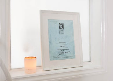 Diploma displayed at Gorgeous Faces By Gabriella in London, England, GB, showcasing beauty excellence.