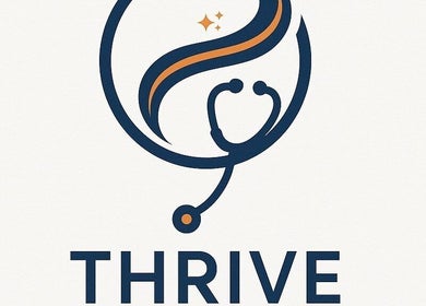 Thrive Wellness logo featuring stethoscope design, located in Gqeberha, Eastern Cape, ZA.