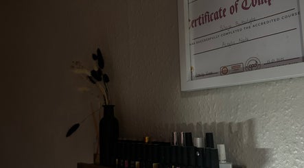 Certificate and nail polish at Nailsnailed, Peterborough, England, GB.