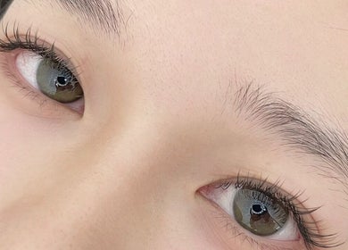 Close-up of eyelash extensions at Eidora Eyelash in London, England, GB.