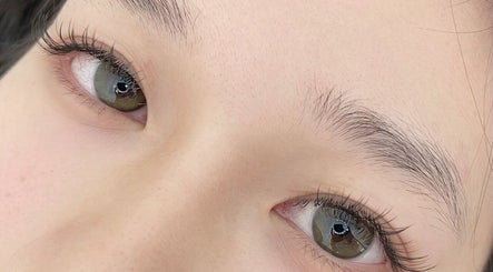 Close-up of eyelash extensions at Eidora Eyelash in London, England, GB.