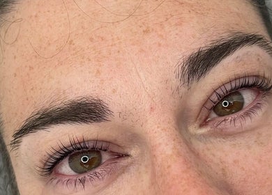 Close-up of styled lashes at Eidora Eyelash, London, England, GB.