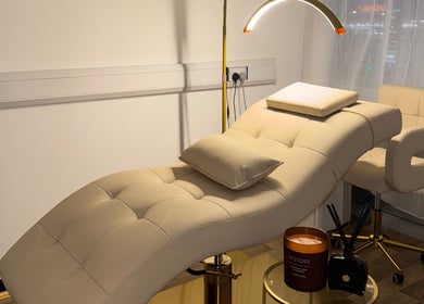Luxurious spa chair at Melina’s Beauty Ltd, Bexley, England, GB designed for ultimate relaxation.