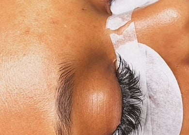 Close-up of eyelash extension at Jo Lutayi Esthetician, London, England, GB.