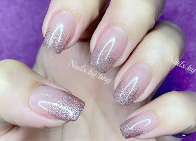 Glittery nude nails design by Nails By Ting located in Singapore, Singapore, SG.