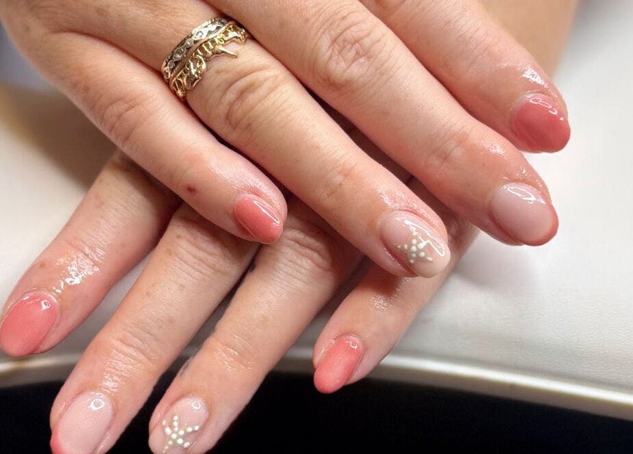 Elegant nail art at Just Gel Studio, showcasing intricate designs in Kemsing, England, GB.
