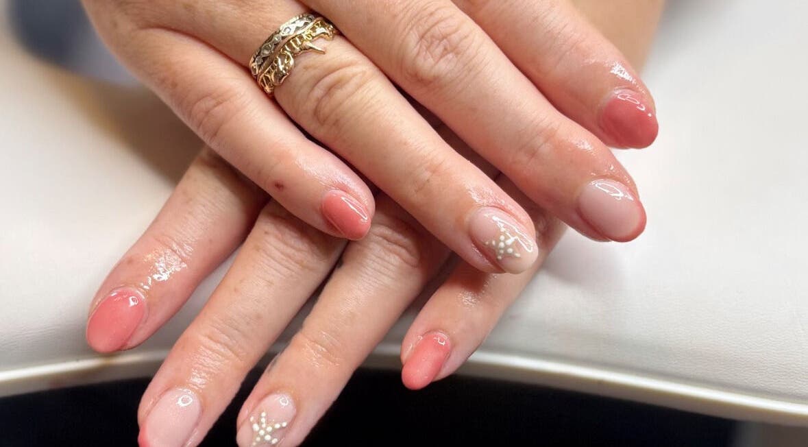 Elegant nail art at Just Gel Studio, showcasing intricate designs in Kemsing, England, GB.
