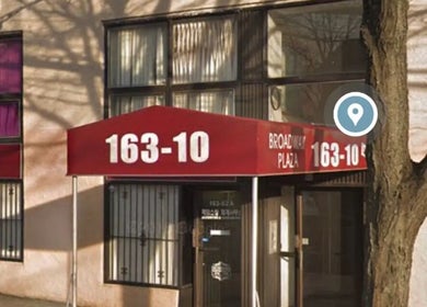 Entrance of COCO EYELASH & BROWS.LLC at Broadway Plaza, New York, New York, US.