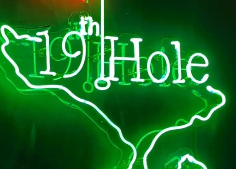 Neon sign of The 19th Hole in Bali, Bali, ID, offering a vibrant, inviting ambiance.
