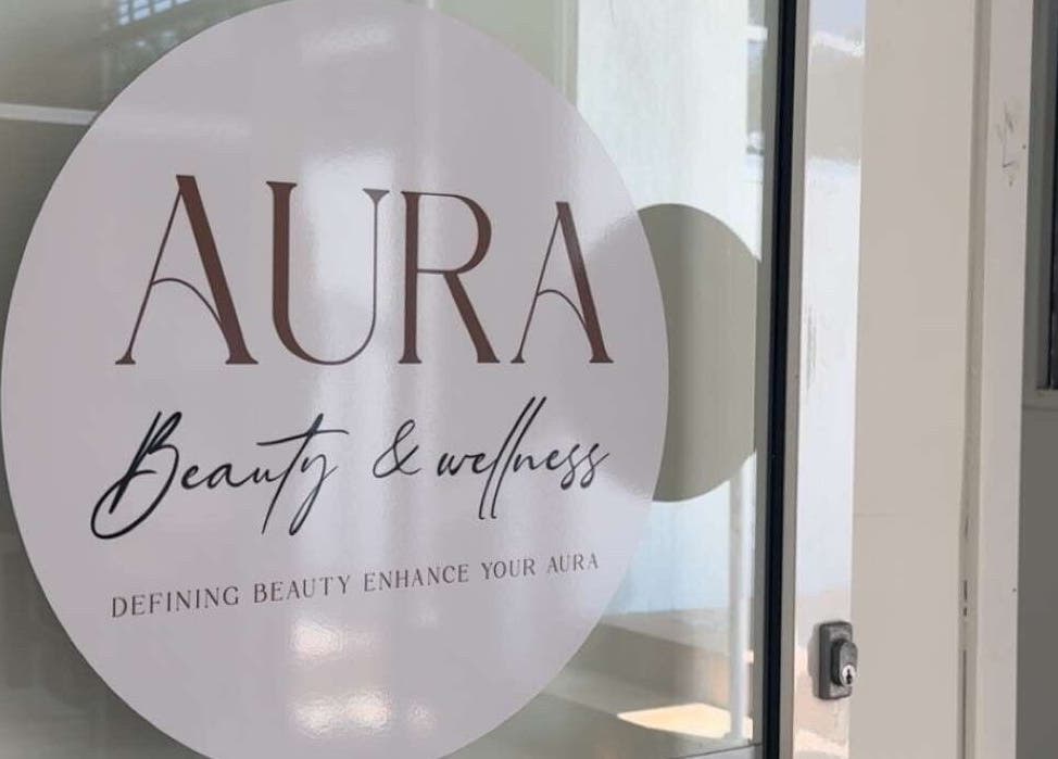 AURA Beauty and Wellness entrance sign, located in Nerang, Queensland, AU.