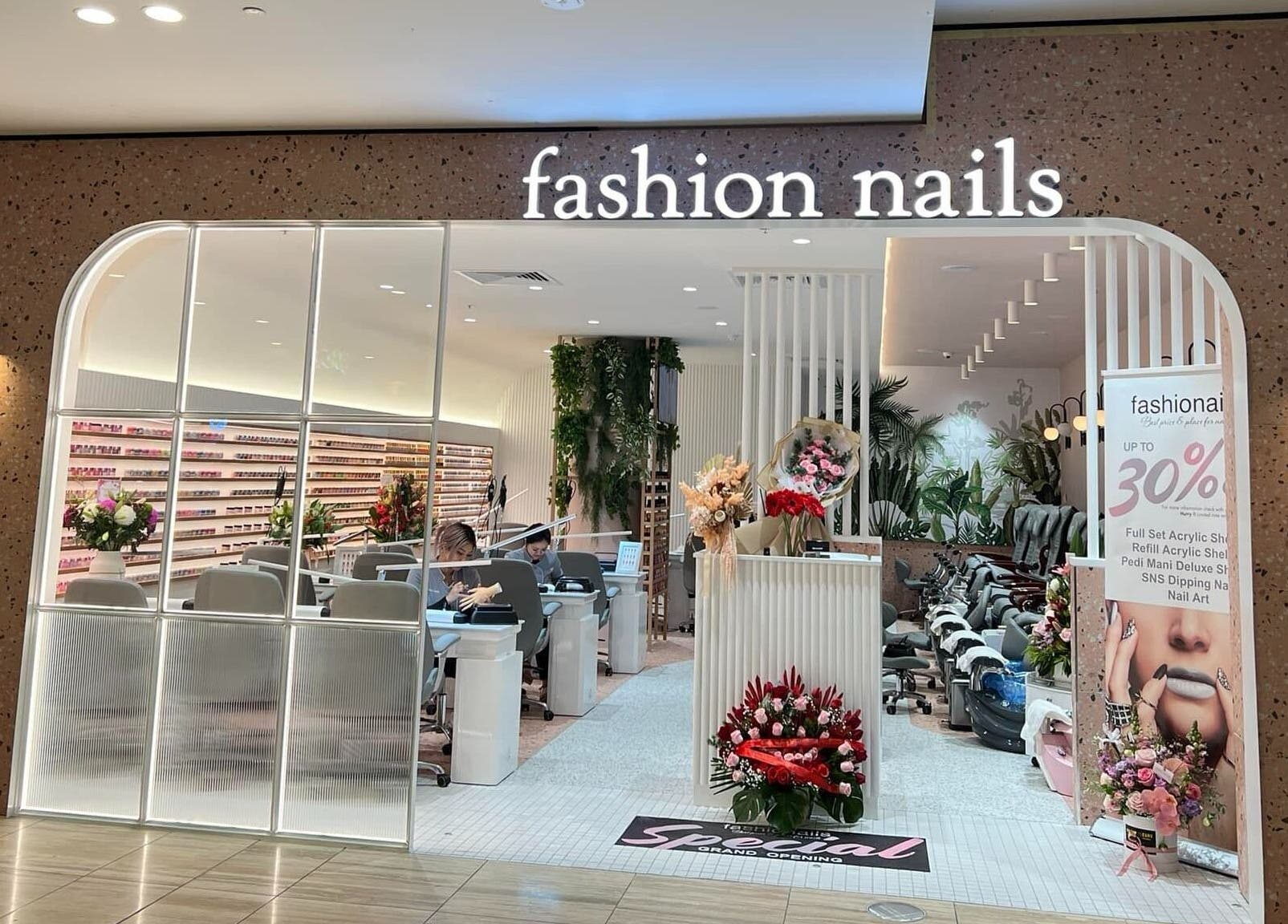 Exterior view of Fashion Nails Rundle Place, Adelaide, South Australia, AU showcasing elegant interior decor.