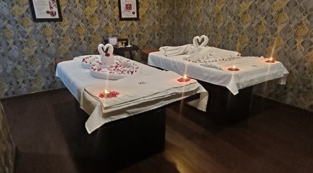 Relaxing spa setting at The SOFITEL wellness in Manikonda, Hyderabad, Telangana, IN with cozy treatment beds.