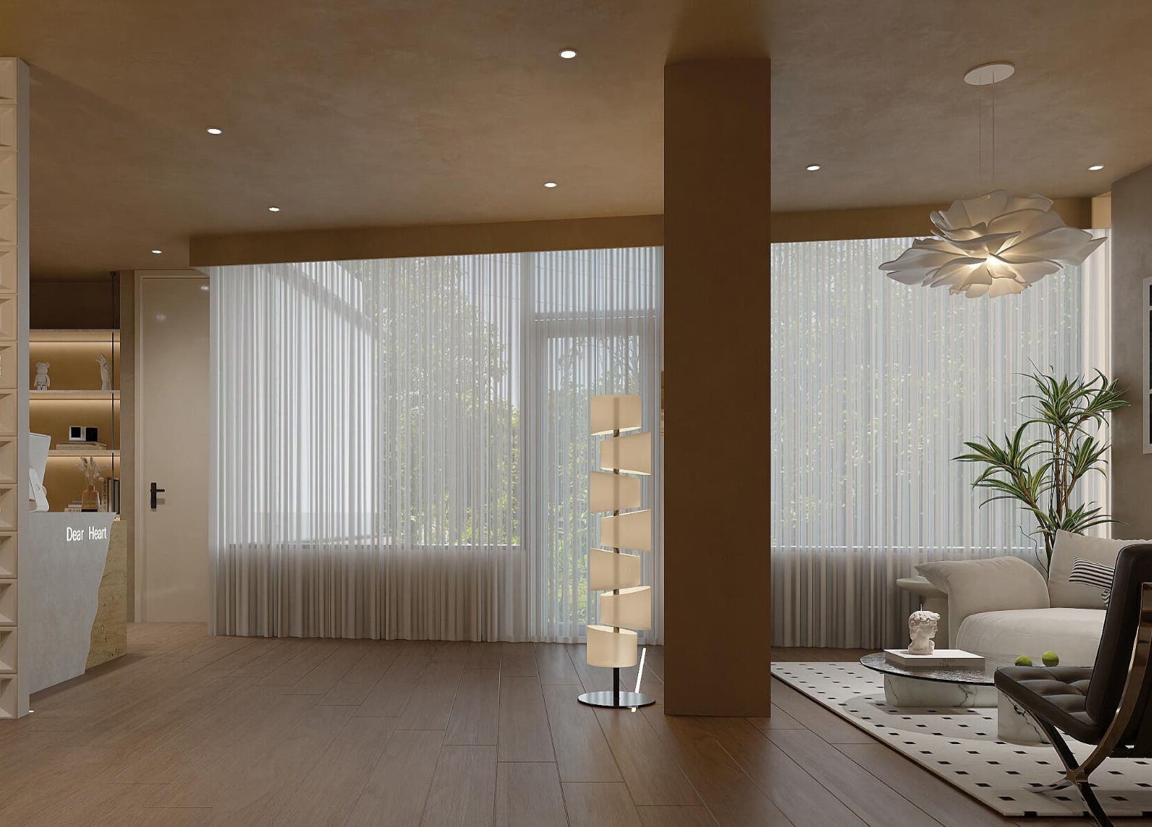 Elegant interior of Merdian Skin & Scalp N9 Lab, Melbourne, Victoria, AU featuring modern decor and natural light.