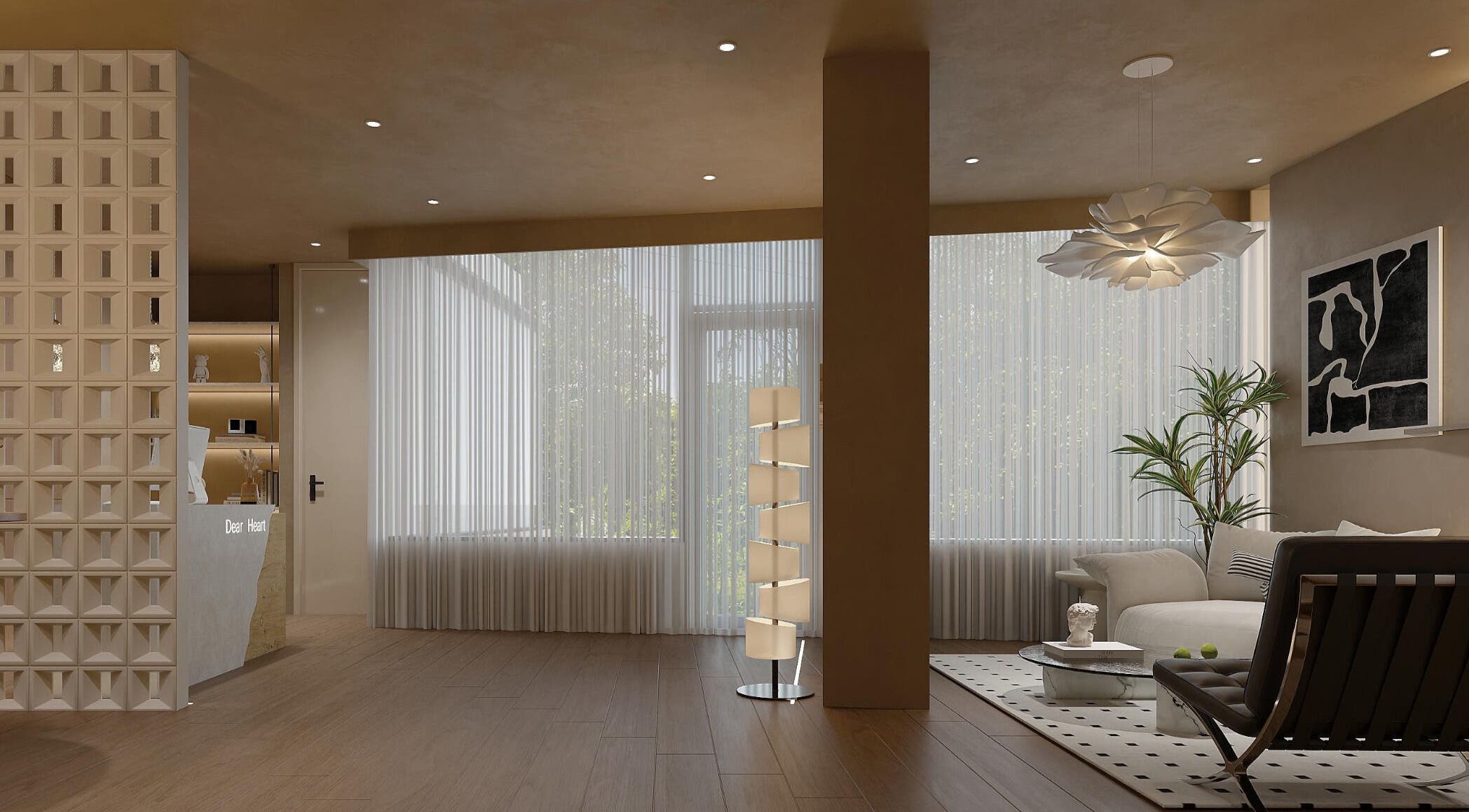 Elegant interior of Merdian Skin & Scalp N9 Lab, Melbourne, Victoria, AU featuring modern decor and natural light.