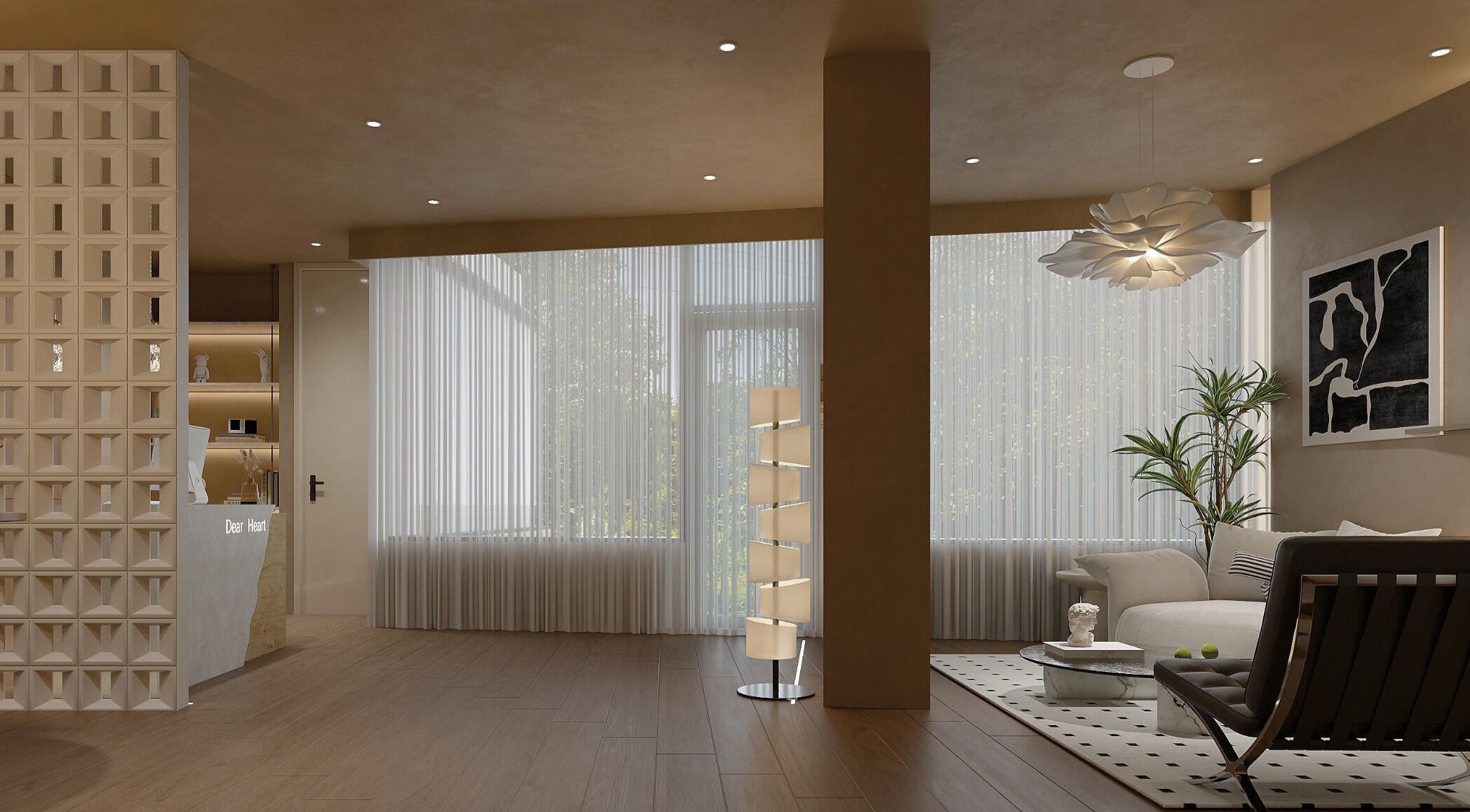 Elegant interior of Merdian Skin & Scalp N9 Lab, Melbourne, Victoria, AU featuring modern decor and natural light.