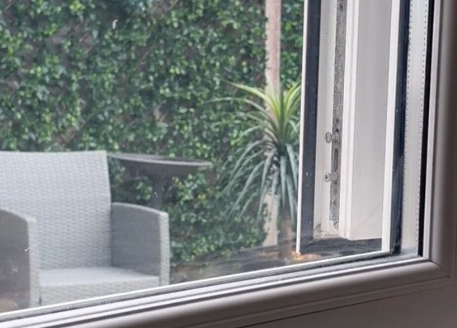 Relaxing garden view from Pampered@62 window in Blackpool, England, GB with lush greenery visible.