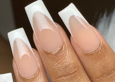 French manicure at OnHer by Melissa Studio in Trincity, Tunapuna/piarco Regional Corporation, TT.