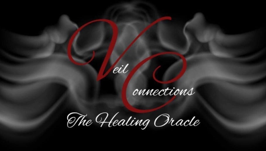 Veil Connection logo with elegant red and white text over a smoky black background in New Orleans, Louisiana, US.