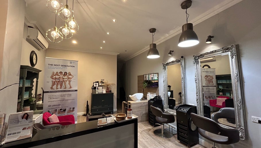 Chic interior of Gabrielle Elle Nails within Viauty Fulham, London, England, GB, showcasing stylish decor and modern equipment.
