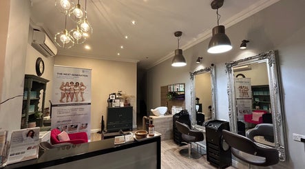 Chic interior of Gabrielle Elle Nails within Viauty Fulham, London, England, GB, showcasing stylish decor and modern equipment.