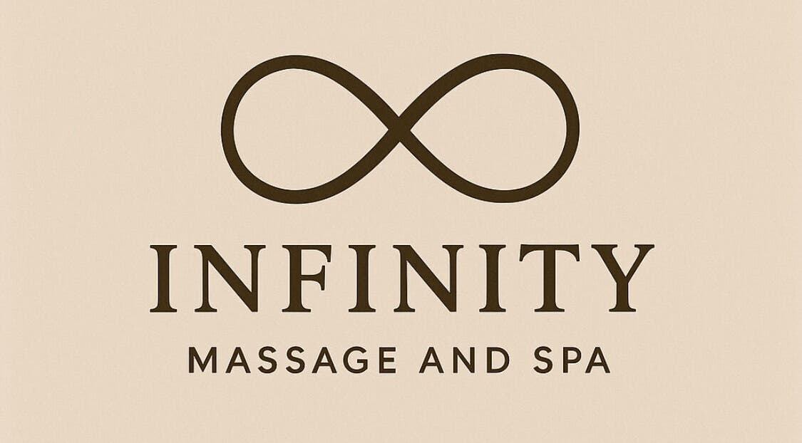 Infinity Massage & Spa logo with infinity symbol in Houston, Texas, US.