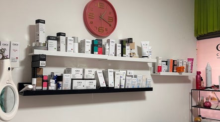 Shelf display of skincare products at Girls Only Cosmetics by Alina Nisnik in Ra'anana, Center District, IL.