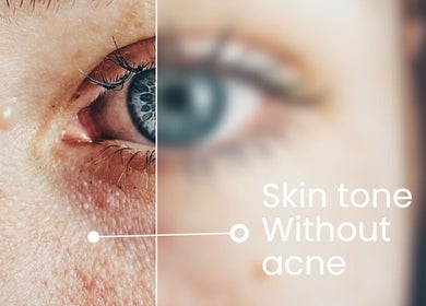 Close-up of skin transformation at Girls Only Cosmetics by Alina Nisnik, Ra'anana, Center District, IL.