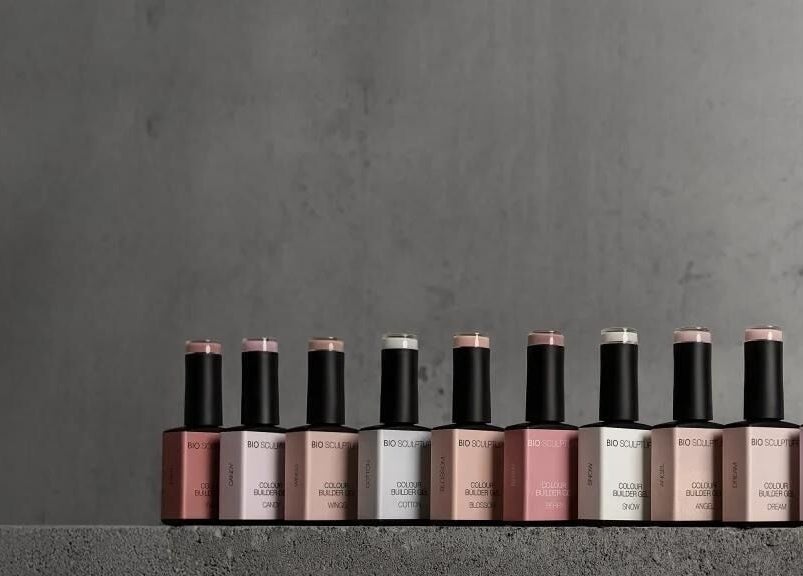 Nail polish collection at By Elisa H, Gosh Gosh PMU Clinic, London, England, GB, on a sleek display.