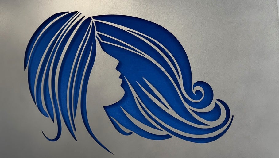 Elegant hair silhouette artwork at Gary Sedgwick, Clitheroe, England, GB, showcasing beauty and style.