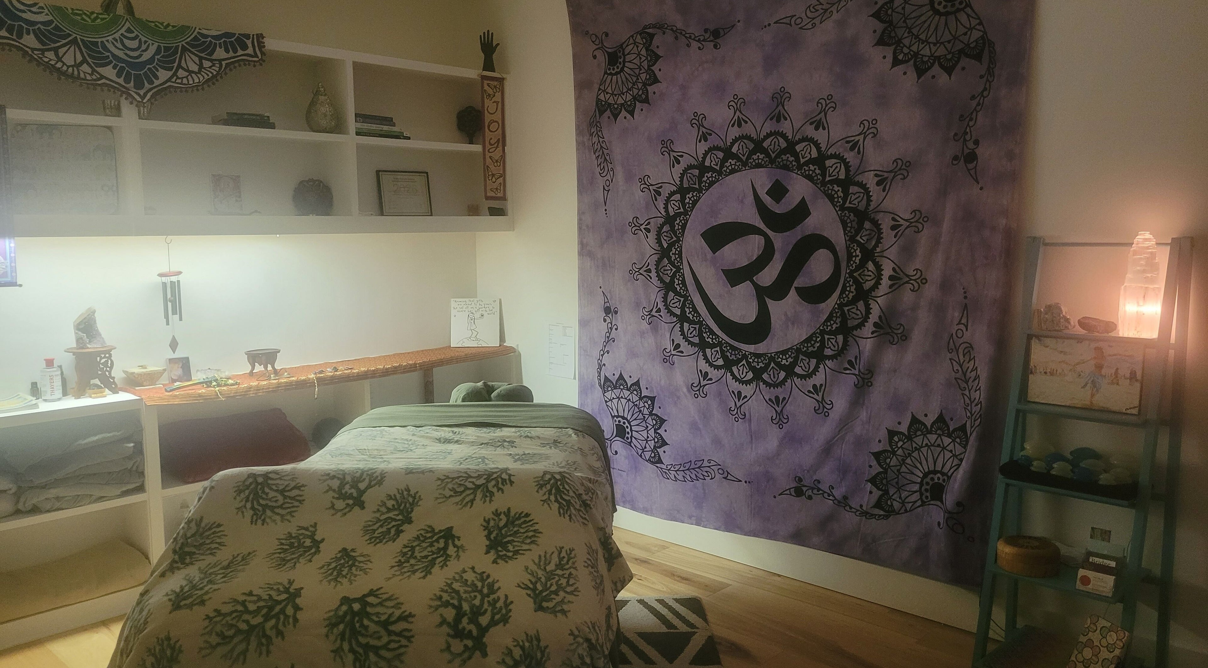 Peaceful therapy room at Playground For The Soul in Winston-Salem, North Carolina, US with calming decor.