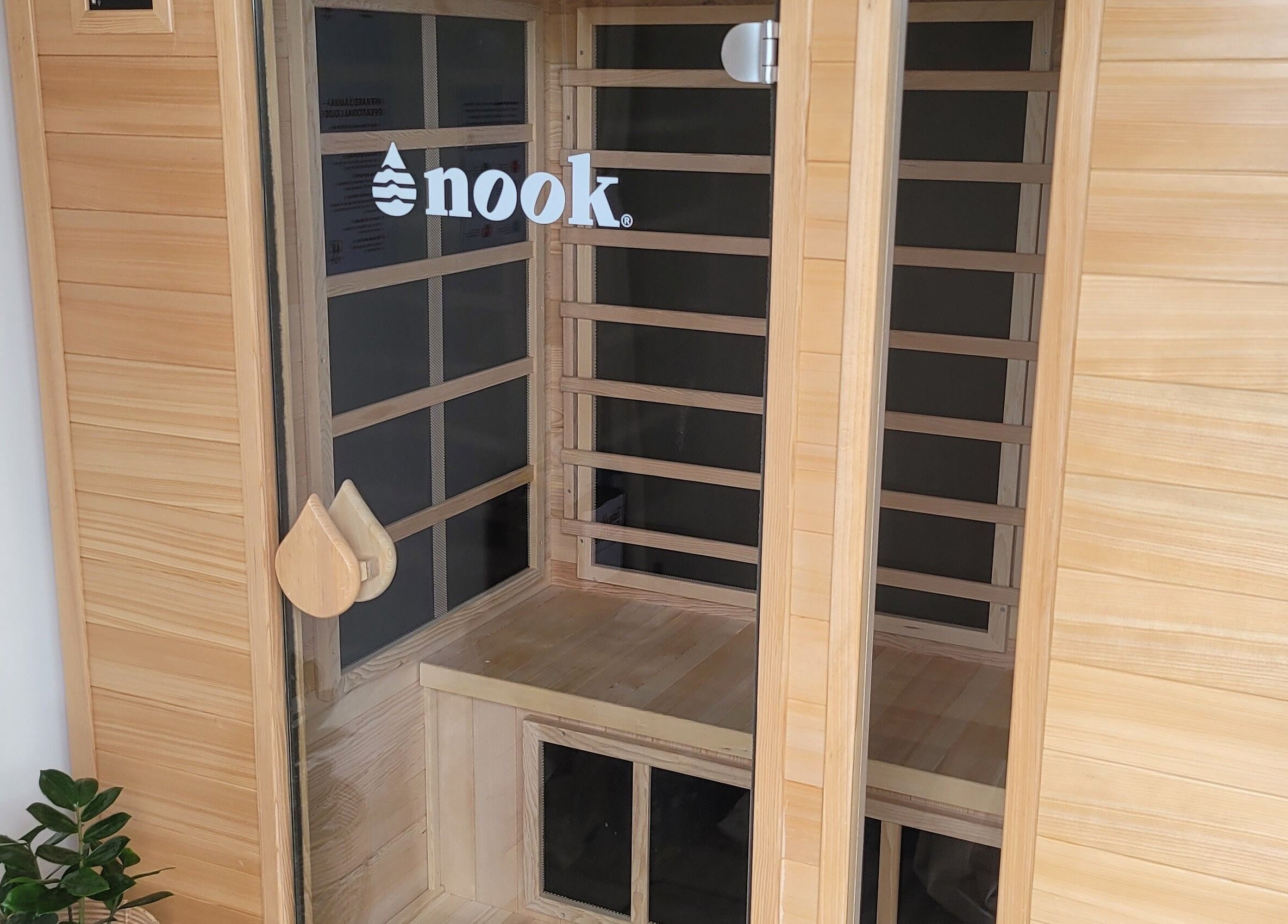 The Red Sauna Deal wooden sauna cabin with a plant in Deal, England, GB.