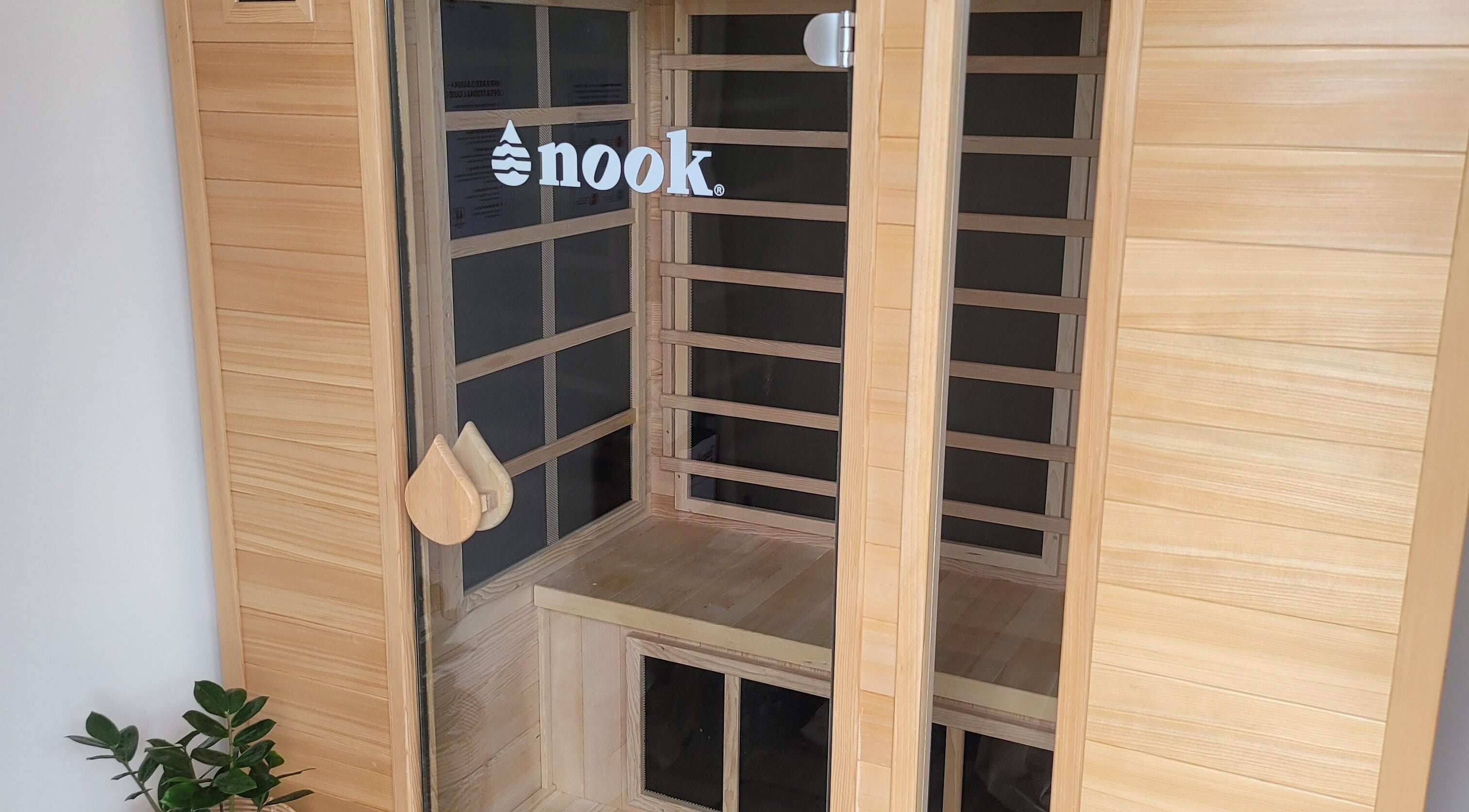 The Red Sauna Deal wooden sauna cabin with a plant in Deal, England, GB.