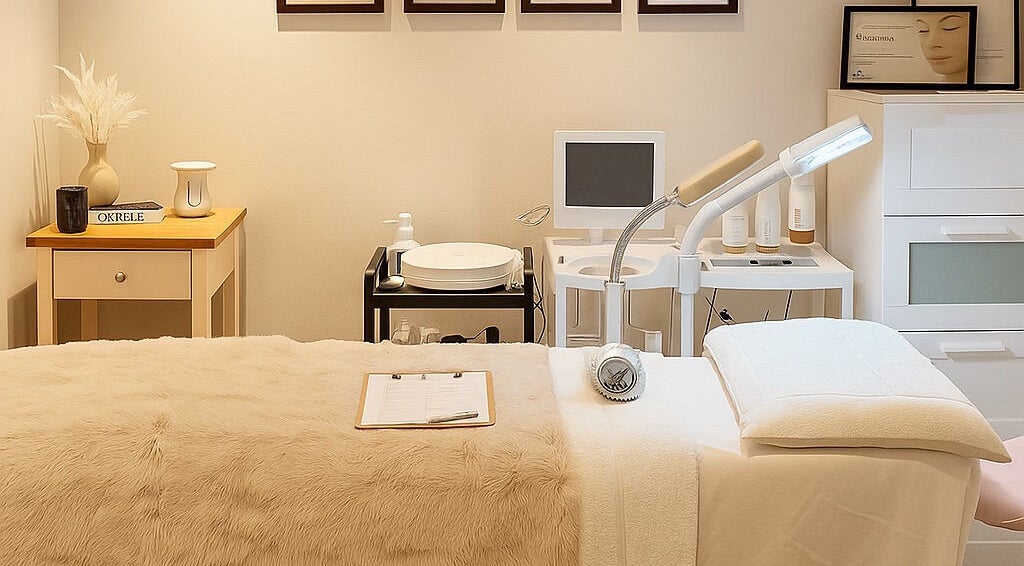 Tranquil therapy room at DW Skin Australia, Sydney, NSW, AU, featuring cozy bed and modern equipment.