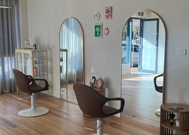 Interior of Spiritual Soul Hair Co - Gerringong, a chic salon in Gerringong, New South Wales, AU with stylish decor.