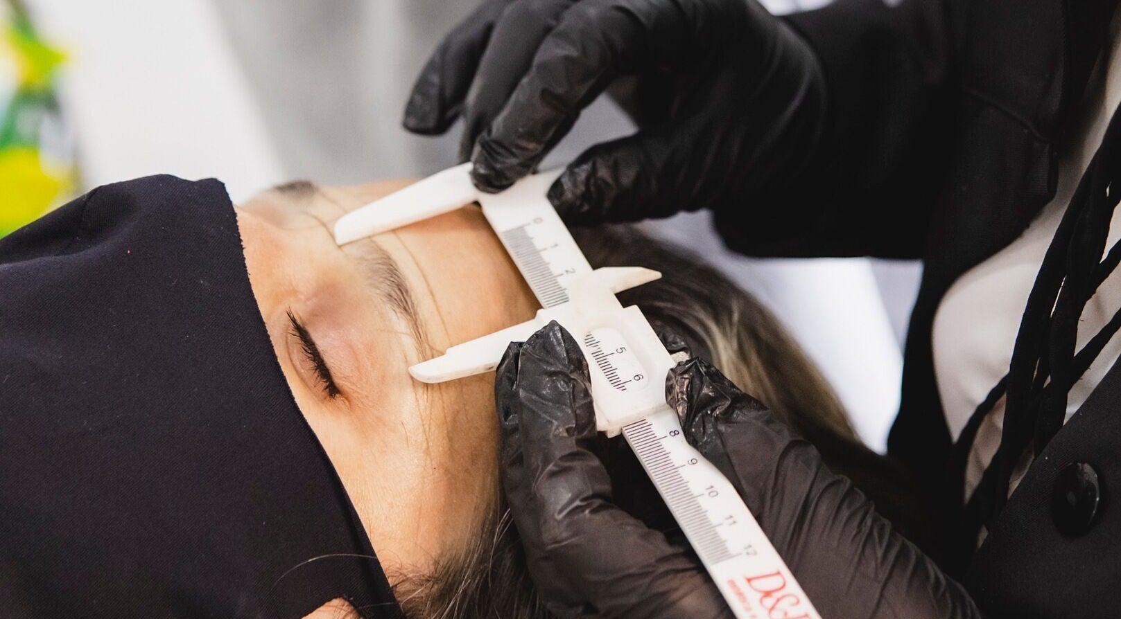 Eyebrow measuring at Studio Ap & Co, Neutral Bay, New South Wales, AU for precise beauty treatments.