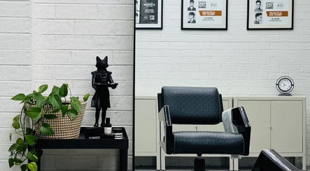Chic salon chair and decor at Ash Bang in Melbourne, Victoria, AU, showcasing stylish design and elegance.
